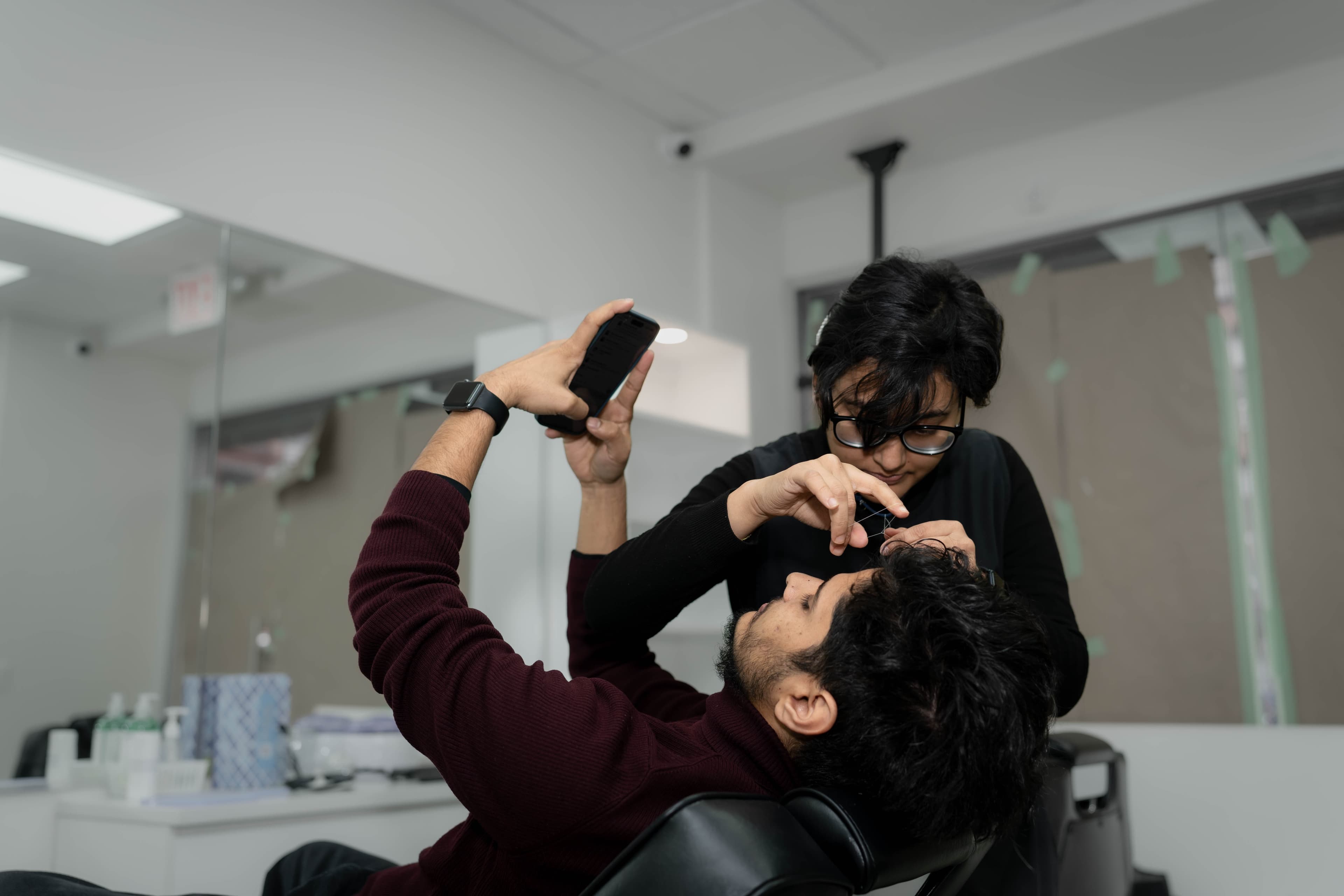 Threading service at UniqSwek Beauty Studios