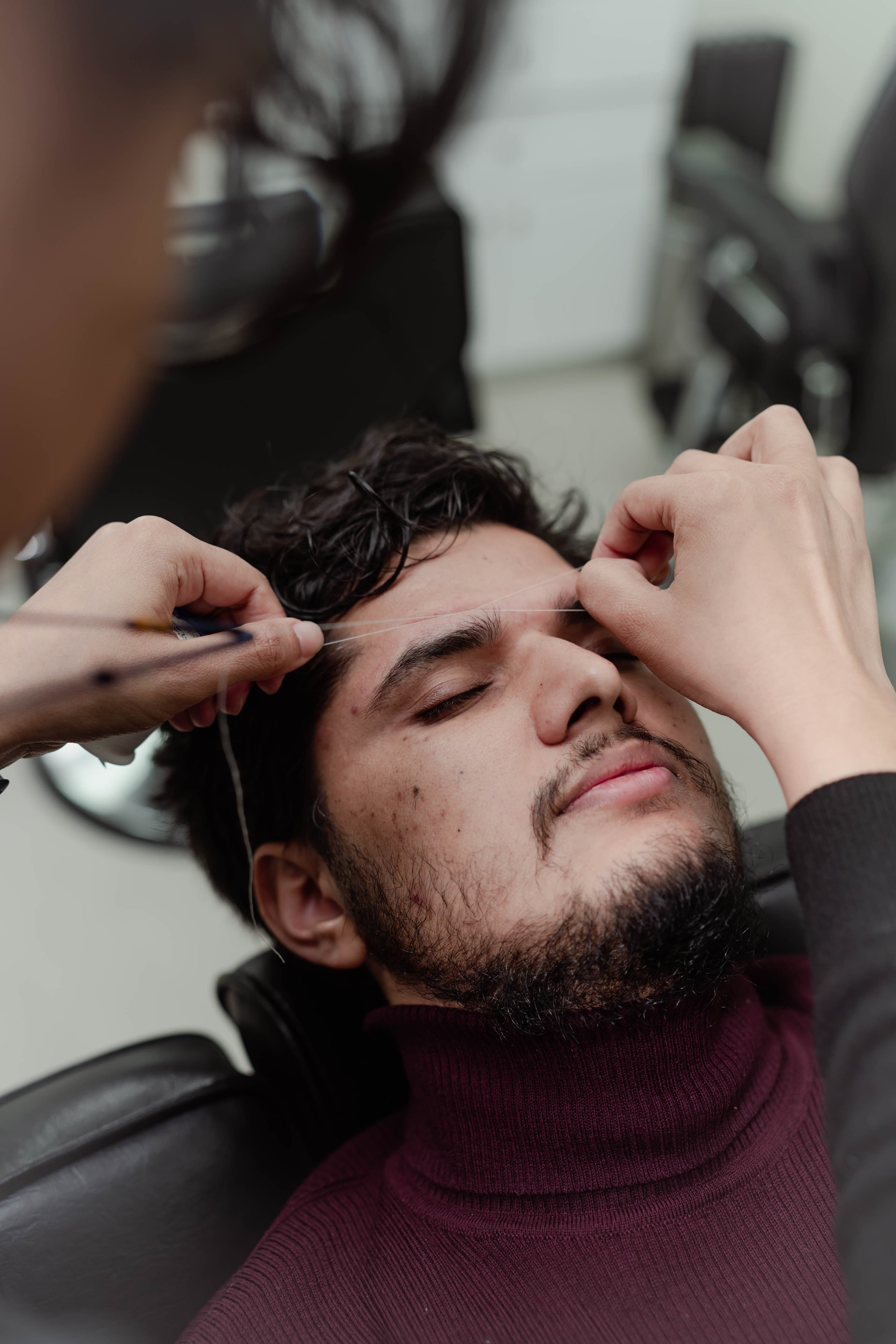 Eyebrow threading detail — Upper East Side NYC