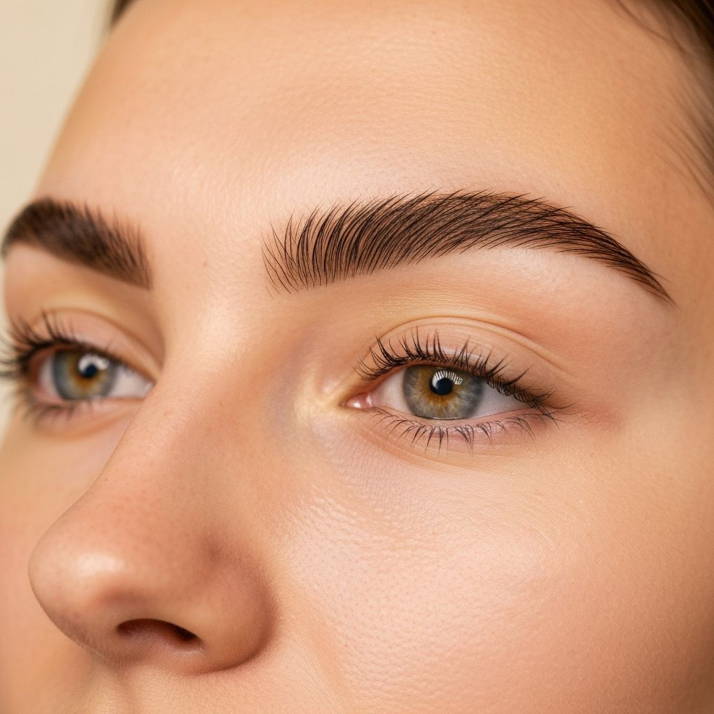 Perfectly shaped eyebrow threading result